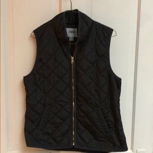 black quilted vest